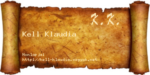 Kell Klaudia névjegykártya
